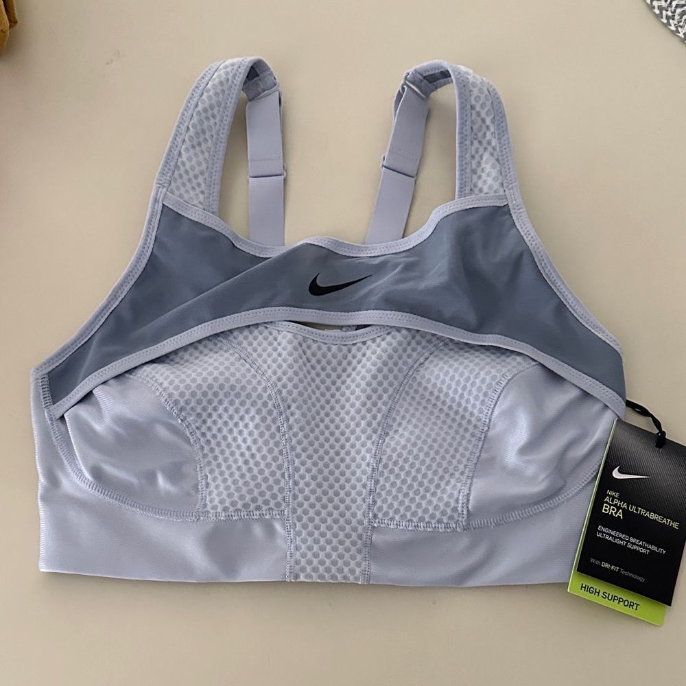 Nike Women's High Support Sports Bra - Light Gray and Dark Gray